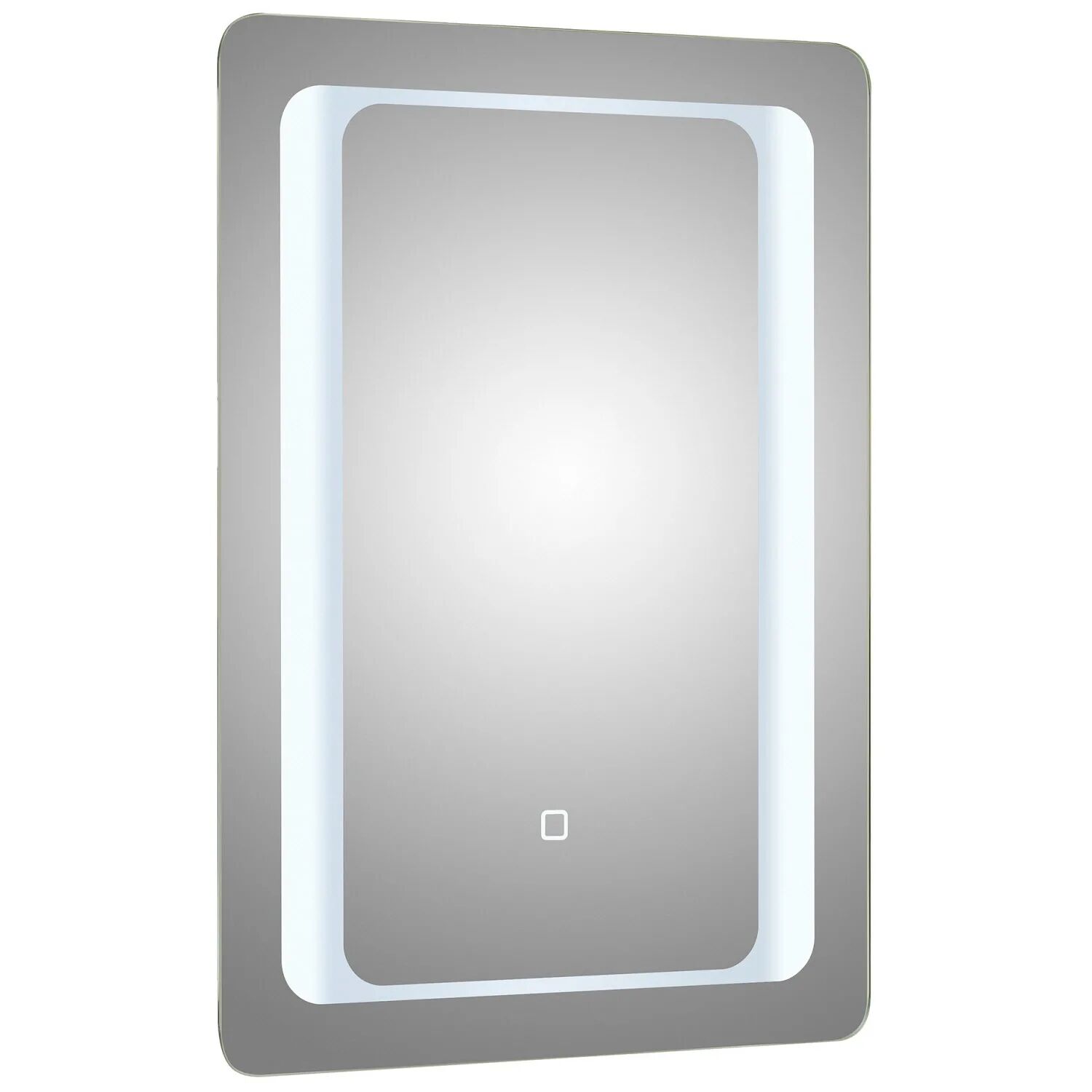 Pelipal S34 LED Spiegel 50 x 70 cm mit umlaufender LED Beleuchtung Neutrale Flächenspiegel B: 50 T: 3 H: 70 cm aluminium matt 980.835.021