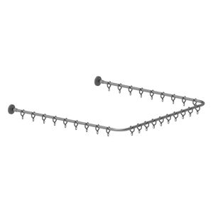 Megabad Profi Collection Silver Age System Duschvorhangstange U-Form 100 cm, suizidhemmend