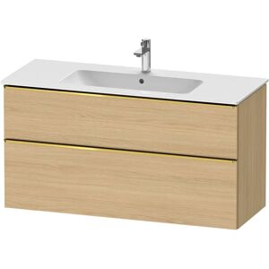 Duravit D-Neo Waschtischunterbau 121 x 62,5 cm, 2 Auszüge, Griff gold poliert