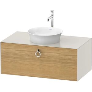 Duravit White Tulip Konsolenwaschtischunterbau mit Ausschnitt mittig 100 x 40,8 cm, 1 Auszug mit Griffen