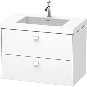 Duravit Brioso Waschtischkombination c-bonded wandhängend 80 x 48 cm, mit 1 Hahnloch, mit 2 Auszügen, Griff Korpusfarbe