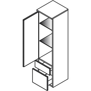 Lanzet Midischrank 122 x 30 x 32 cm mit 1 Tür und 1 Auszug, Türanschlag links