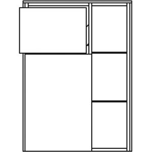 Pelipal Serie 6010 (Solitaire) Highboard 57 x 33 x 79 cm mit 1 Auszug, 1 Tür und offenem Regal, Türanschlag links