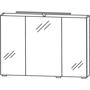 Puris Vuelta Spiegelschrank Serie A 90 x 15 x 64 cm mit LED-Aufbauleuchte