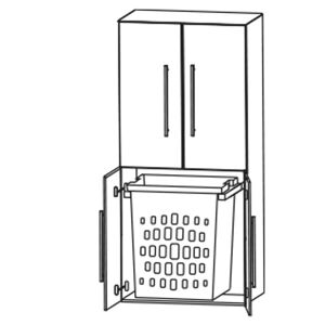 Puris c!mano Mittelschrank 60 cm mit 2 Türen und Wäscheauszug, Griff 339