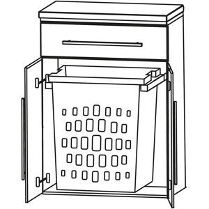 Puris Cool Line Highboard 60 x 30 x 84 cm mit 1 Wäscheauszug und 1 Schubkasten, Griff 292