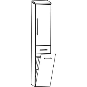 Puris Cool Line Hochschrank 40 x 30 x 164 cm mit 1 Wäschekippe und 1 Tür, Anschlag rechts, Griff 359