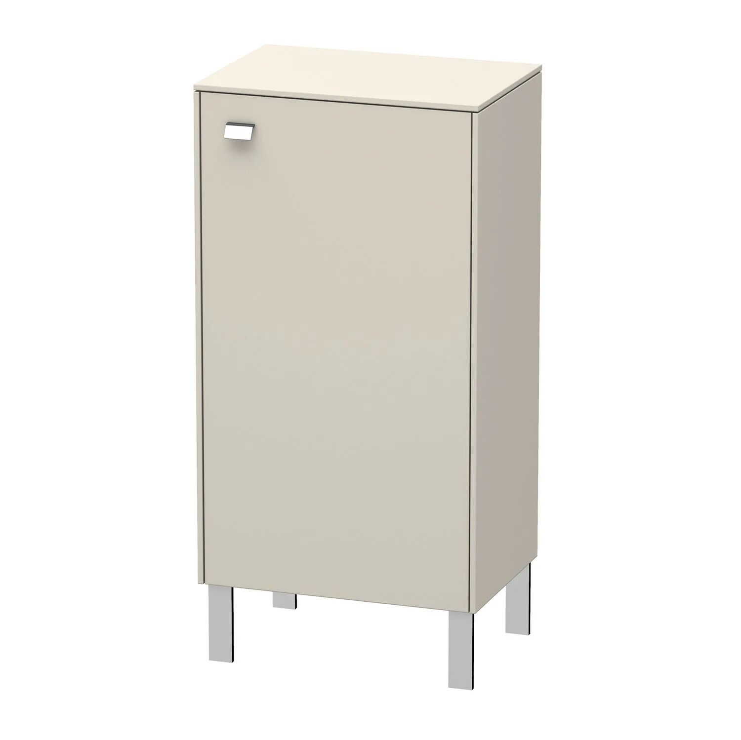 Duravit Brioso Halbhochschrank Individual, Höhe bis 91 cm, mit 1 Tür, Anschlag Rechts, Griff Chrom   taupe matt (dekor) BR1340R1091