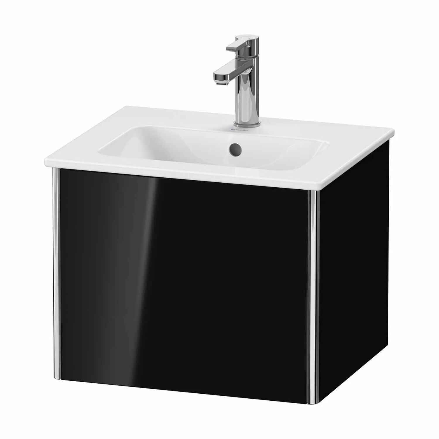 Duravit XSquare Waschtischunterbau wandhängend Compact 51 cm, mit 1 Auszug   schwarz hochglanz (lack) XS420604040