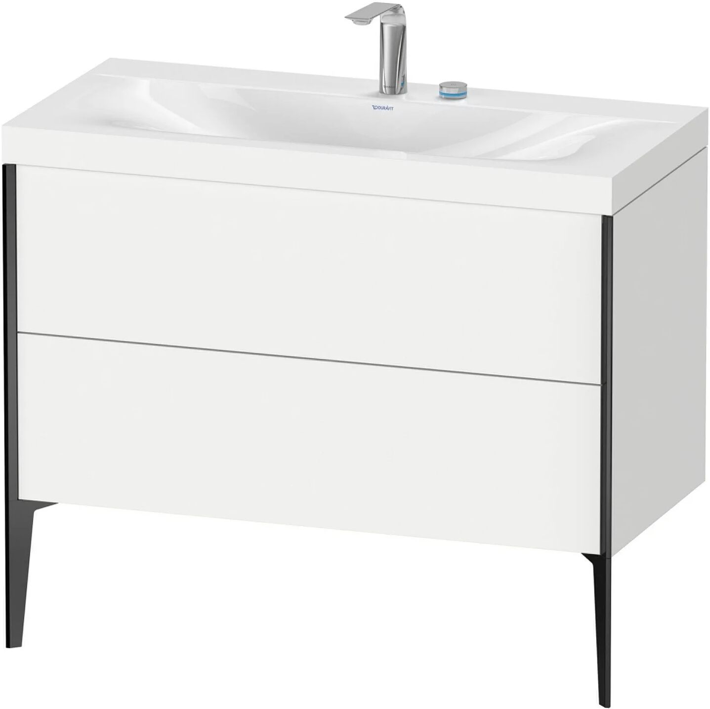 Duravit XViu Möbelwaschtisch 100 x 48 cm c-bonded mit 2 Hahnlöchern, mit 2 Auszügen, bodenstehend   weiß matt (dekor) XV4711EB218C