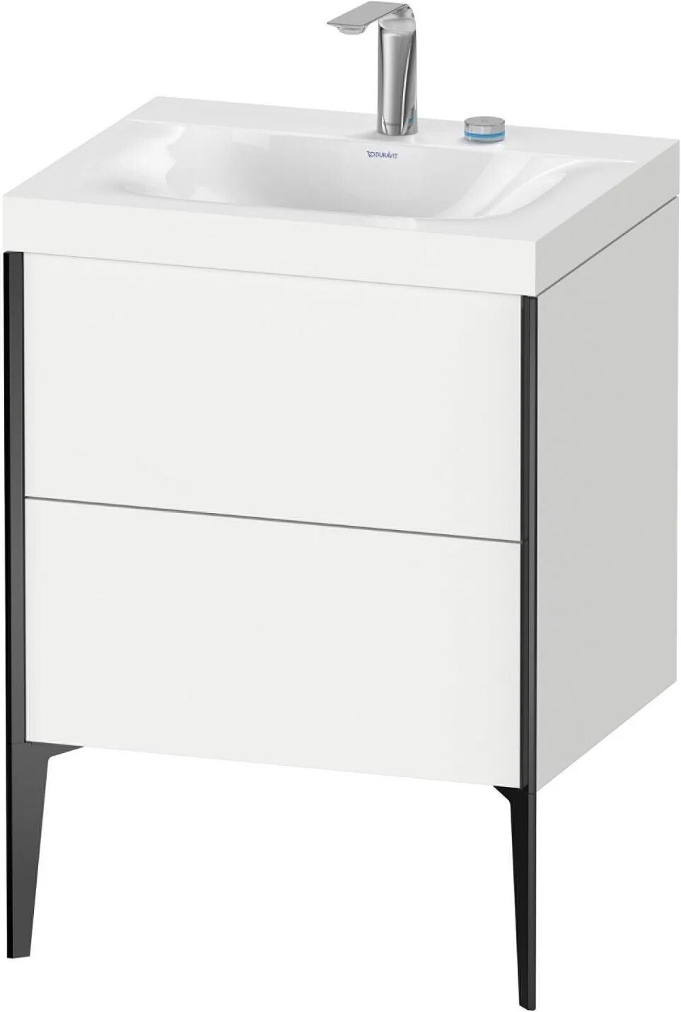 Duravit XViu Möbelwaschtisch 60 x 48 cm c-bonded mit 2 Hahnlöchern, mit 2 Auszügen, bodenstehend   weiß matt (dekor) XV4709EB218C