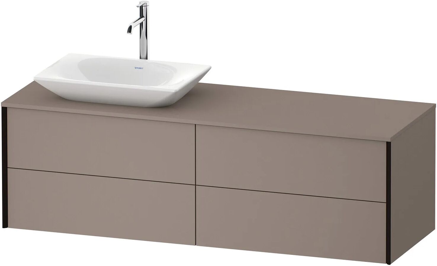 Duravit XViu Waschtischunterbau 160 cm, mit 4 Auszügen, Ausschnitt links, mit Zusatzmodul "G"   basalt matt (dekor) XV4775LB2430G00