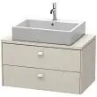 Duravit Brioso Waschtischunterbau für Konsole Compact wandhängend 82 cm, mit 2 Auszügen, Griff Korpusfarbe   taupe matt (dekor) BR510709191