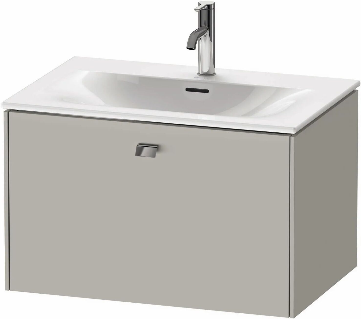 Duravit Brioso Waschtischunterbau wandhängend 72 cm, mit 1 Auszug, Griff Chrom   betongrau matt (dekor) BR421101007