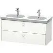 Duravit Brioso Waschtischunterbau wandhängend 117 cm, mit 2 Auszügen, Griff Korpusfarbe   weiß matt (dekor) BR414801818