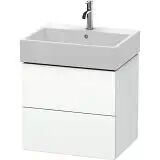 Duravit L-Cube Waschtischunterbau wandhängend mit 2 Auszügen 58,4 x 45,9 cm   eiche terra (dekor) LC627503535