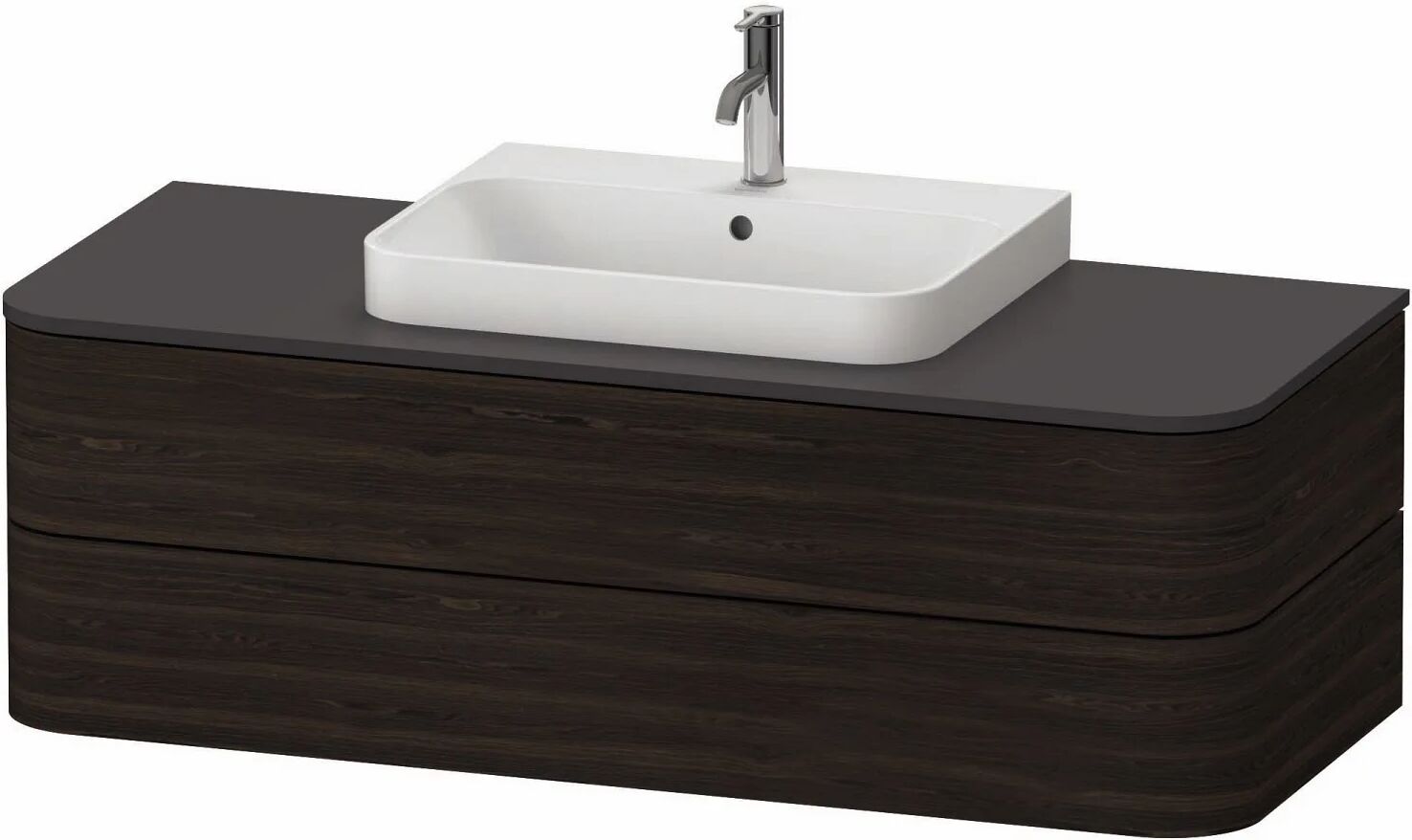 Duravit Happy D.2 Plus Waschtischunterschrank für Aufsatzbecken, 2 Schubkästen wandhängend, 130 x 55 cm  B: 130 T: 55 H: 40,8 cm