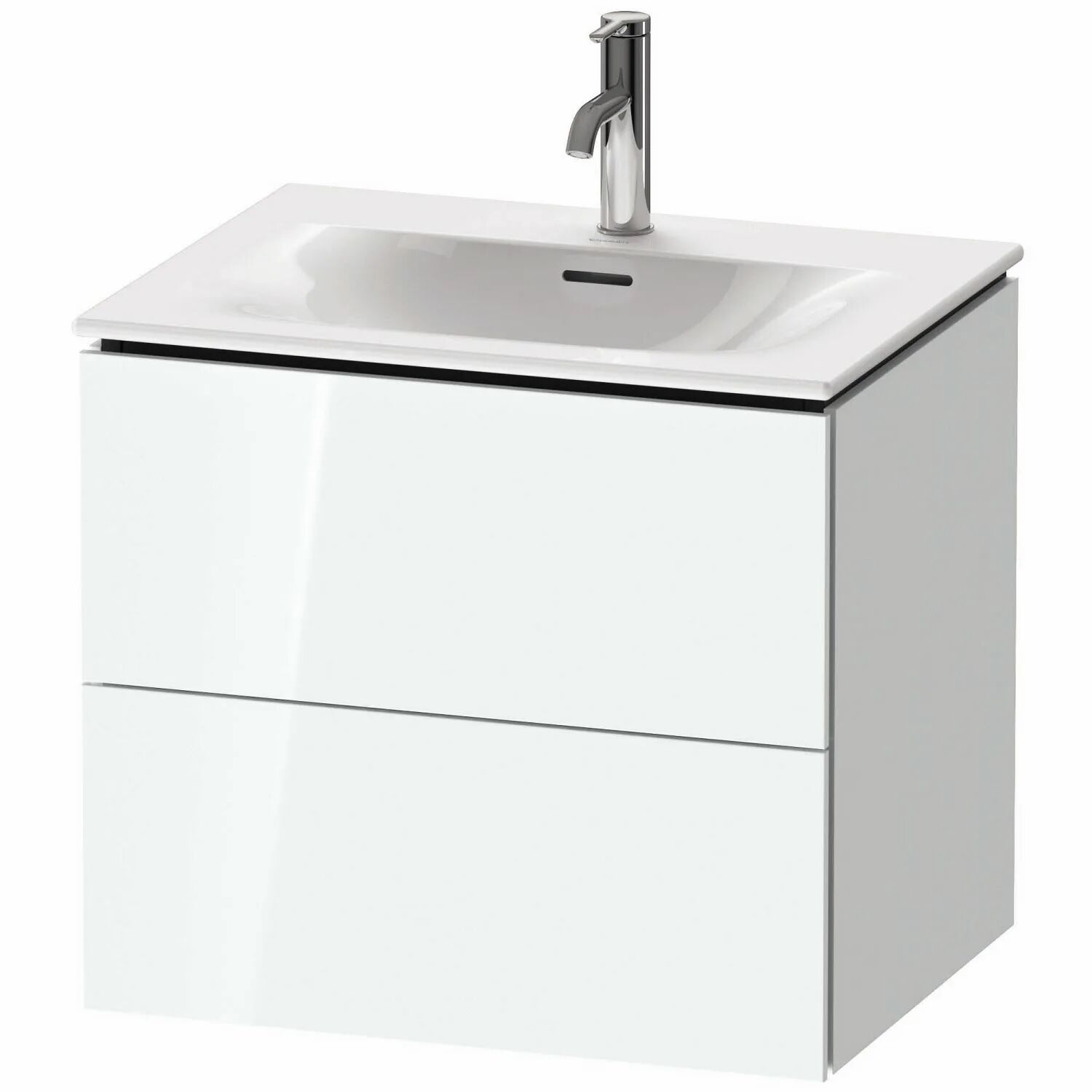 Duravit L-Cube Waschtischunterbau wandhängend 62 x 55 cm, 2 Schubkästen   weiß hochglanz LC630508585