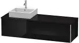 Duravit XSquare Waschtischunterbau für Konsole wandhängend 160 cm mit 2 Auszüge, für Becken links   schwarz hochglanz (lack) XS4904L4040