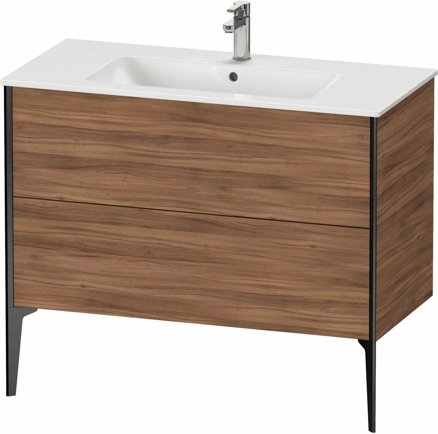 Duravit XViu Waschtischunterbau stehend 101 cm, 2 Auszüge   nußbaum natur (dekor) XV44830B279