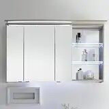 Pelipal Contea Spiegelschrank 119 x 16 x 73 cm mit LED Beleuchtung im Kranz, Fach rechts, Modul UN   eiche weiß quer nachbildung