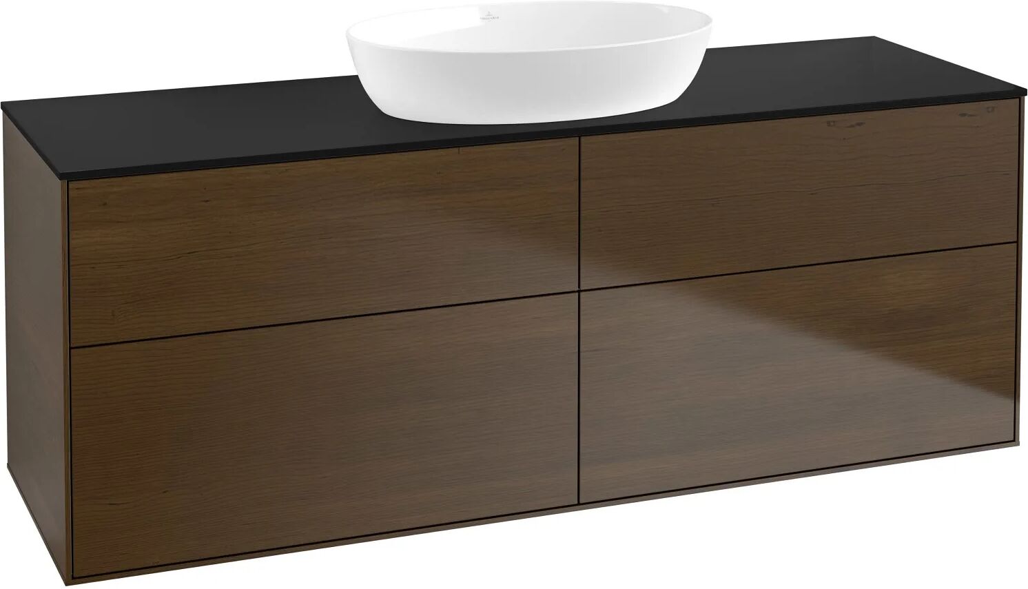 Villeroy & Boch Finion Waschtischunterschrank 160 cm mit Abdeckplatte   walnut veneer FA9200GN