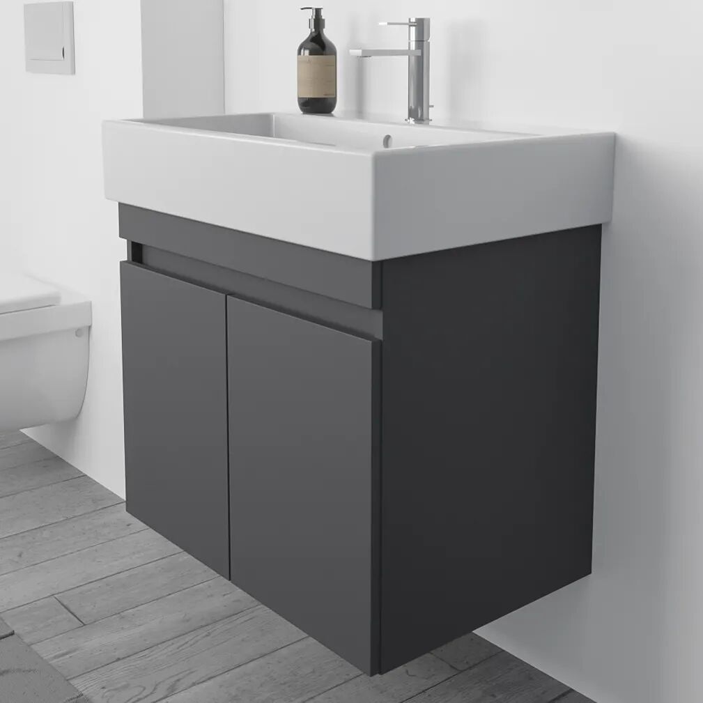 Megabad Profi Collection Lodge Waschtischunterschrank 66 cm mit 2 Türen für Waschtisch Duravit Vero Air  B: 66 T: 45 H: 56 cm grafit matt HMW7056001GRMVA070