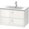 Duravit Brioso Waschtischunterbau wandhängend 82 cm, mit 2 Auszügen, Griff Korpusfarbe