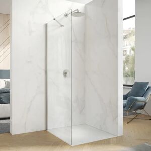 HÜPPE Design pure 4-Eck Walk-In Seitenwand 90 cm, mit Stabilisator, Glas 8 mm mit Anti-Plaque