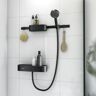 Hansgrohe WallStoris Bundle Duschkopf 105, wassersparend, Thermostat, Duschstange 70 cm und Accessoireset