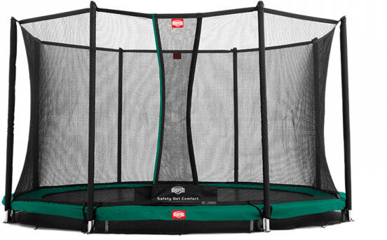 Berg Trampolin InGround Favorit inkl. Sicherheitsnetz Comfort 380 cm grün