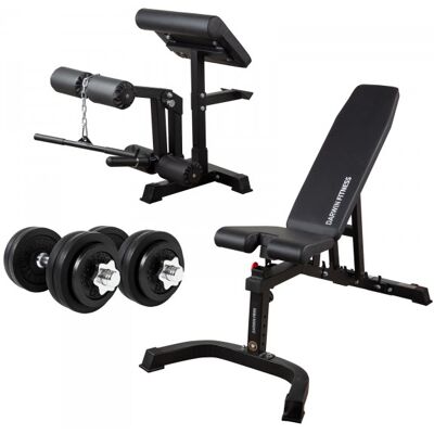 Darwin Fitness Darwin Hantelbank FB90 und 2 Kurzhanteln 15 kg - Workout Bench Darwin Fitness Darwin Hantelbank FB90 und 2 Kurzhanteln 15 kg - Workout Bench