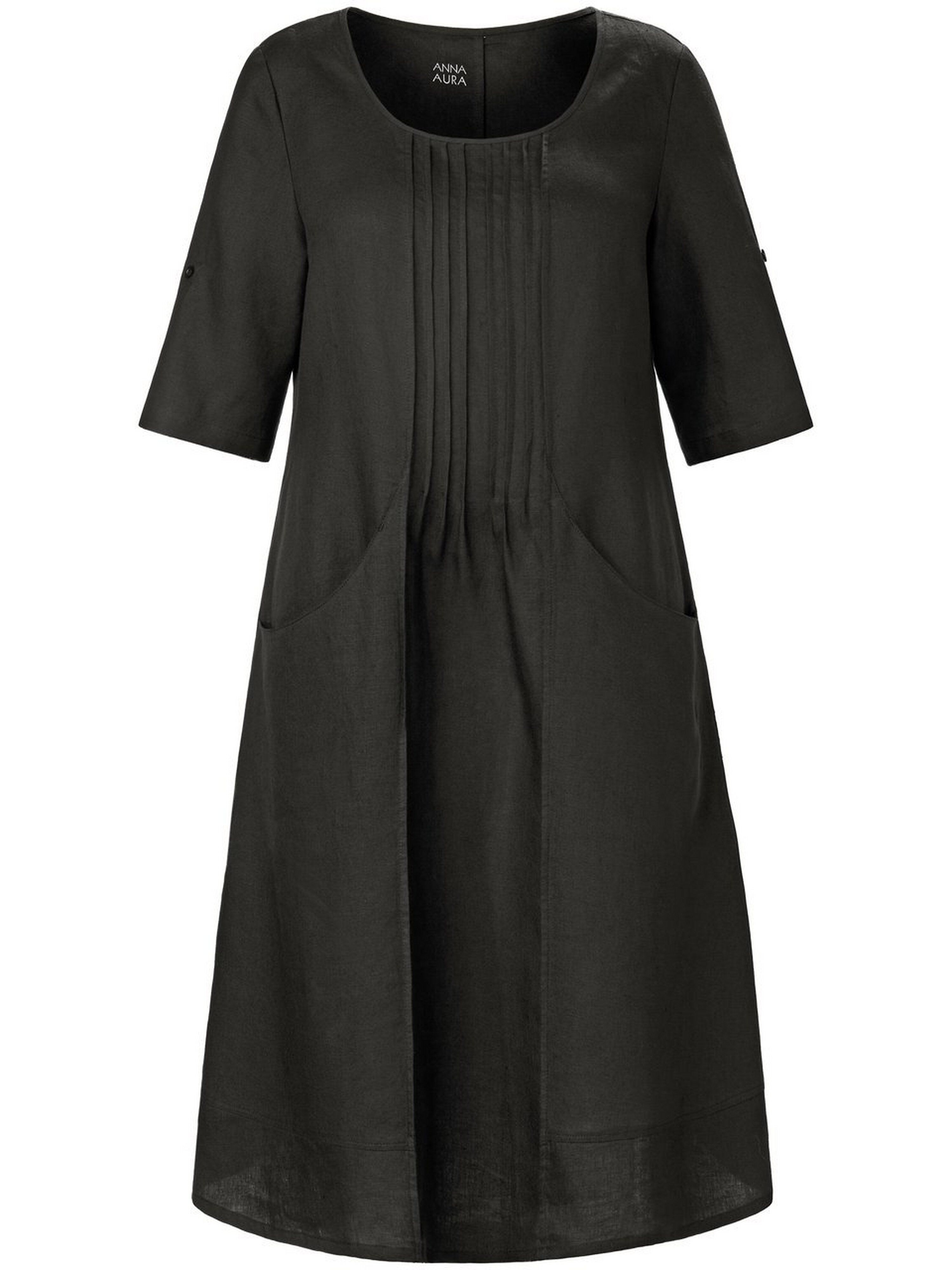 Anna Aura Kleid aus 100% Leinen 3/4-Arm Anna Aura schwarz Damen 50