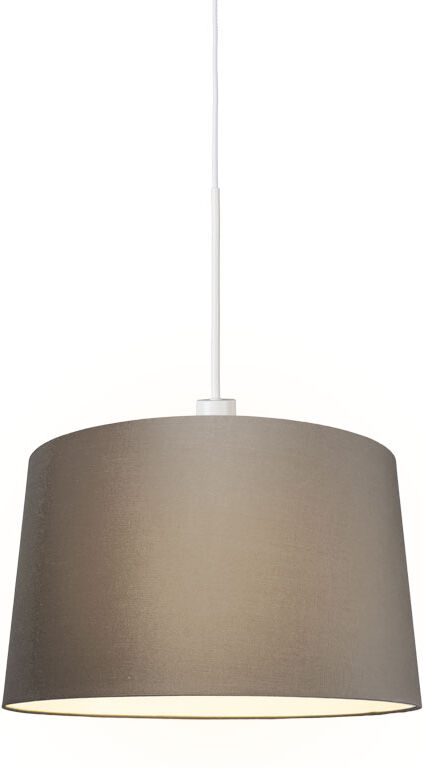 QAZQA Moderne Hängelampe weiß mit Schirm 45 cm taupe - Combi 1