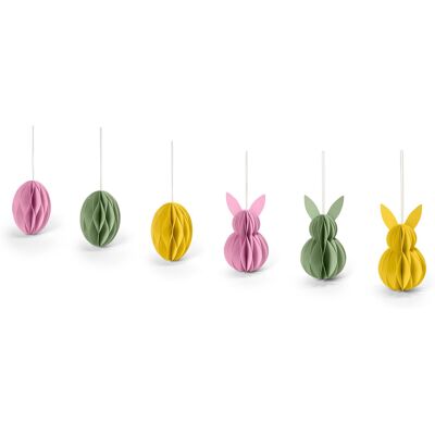 Tchibo - 6 Papier-Osteranhänger - gelb Tchibo - 6 Papier-Osteranhänger - gelb