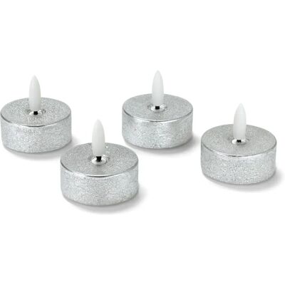 Tchibo - 4 LED-Echtwachs-Teelichter - silber Tchibo - 4 LED-Echtwachs-Teelichter - silber