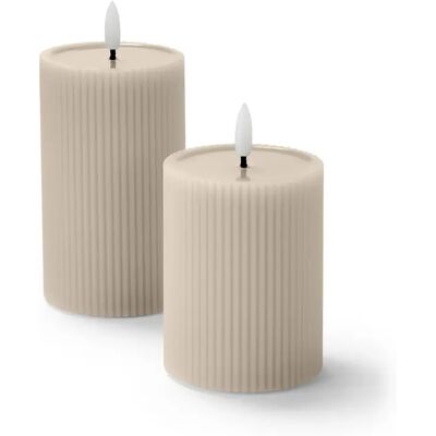 Tchibo - 2 LED-Kerzen mit Echtwachsspiegel - beige Tchibo - 2 LED-Kerzen mit Echtwachsspiegel - beige