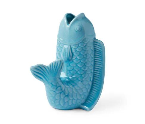 Tchibo Vase im Fischdesign - Tchibo - Hellblau Glas