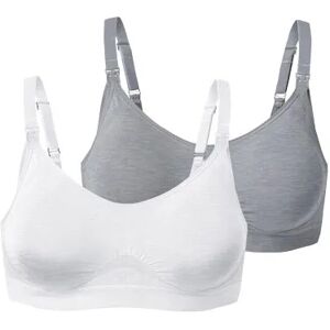 Tchibo - 2 Seamless-Still-BHs - Weiss/Meliert - Gr.: S Polyester 1x S 36/38 female