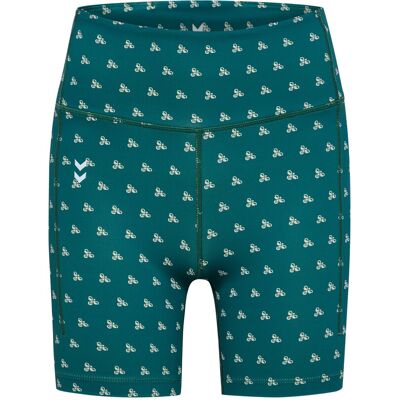 hummel® Damen-Short-Tights - Damen - Gr. XL - dunkelgrün/print hummel® Damen-Short-Tights - Damen - Gr. XL - dunkelgrün/print