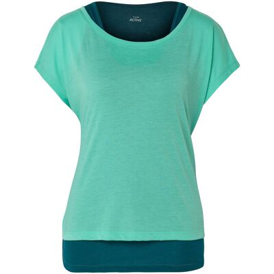 Tchibo - 2-in-1-Kurzarm-Sportshirt - Damen - Gr. XXL - petrol Tchibo - 2-in-1-Kurzarm-Sportshirt - Damen - Gr. XXL - petrol