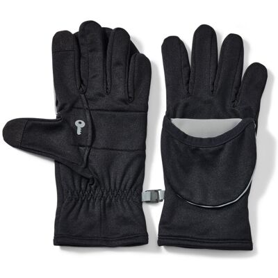 Tchibo - Klapp-Laufhandschuhe - Damen - Gr. 7,5 - schwarz Tchibo - Klapp-Laufhandschuhe - Damen - Gr. 7,5 - schwarz