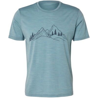 Tchibo - T-Shirt mit Merinowolle - Herren - Gr. XXL - türkis/print Tchibo - T-Shirt mit Merinowolle - Herren - Gr. XXL - türkis/print