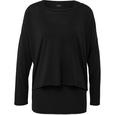 Tchibo - 2-in-1-Sportshirt - Damen - Gr. XL - schwarz Tchibo - 2-in-1-Sportshirt - Damen - Gr. XL - schwarz