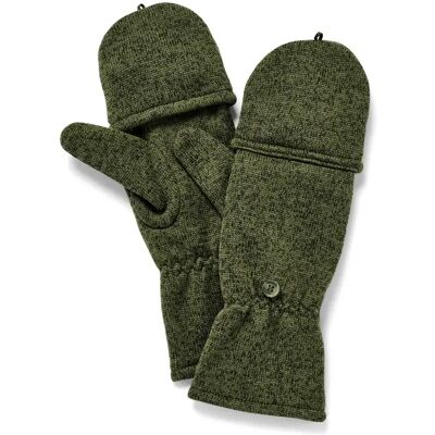 Tchibo - Strickfleece-Klappfäustlinge - Unisex - Gr. 7,5 - khaki Tchibo - Strickfleece-Klappfäustlinge - Unisex - Gr. 7,5 - khaki