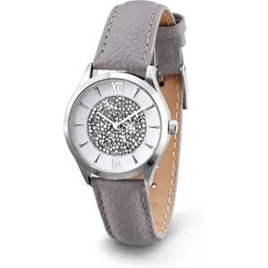 Tchibo - Damenuhr mit Lederarmband und Swarovski® Kristallen - Silber Glas   female