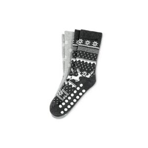 Tchibo - 2 Paar Antirutsch-Socken - Anthrazit/Meliert -Kinder - Gr.: 31-34 Baumwolle 1x 31-34 unisex