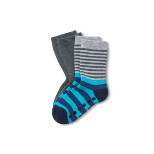 Tchibo - 2 Paar Thermosocken - Dunkelblau/Gestreift -Kinder - Gr.: 31-34 Baumwolle  31-34 unisex