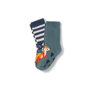 Tchibo - 2 Paar Kleinkind-Antirutsch-Socken - Blau/Gestreift -Kinder - Gr.: 26 Baumwolle 1x 26 unisex