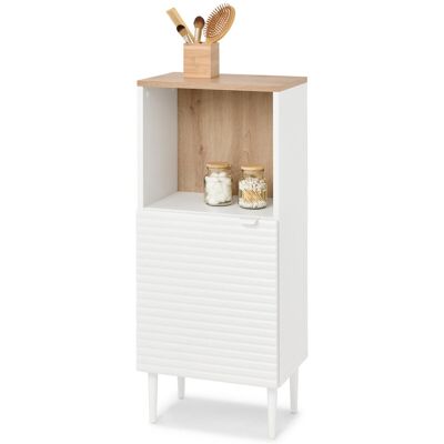 Tchibo - Badschrank »Sonari« mit Tür - 40x28,1x92,2cm - braun - Holz / Aluminium / Buchenholz Tchibo - Badschrank »Sonari« mit Tür - 40x28,1x92,2cm - braun - Holz / Aluminium / Buchenholz
